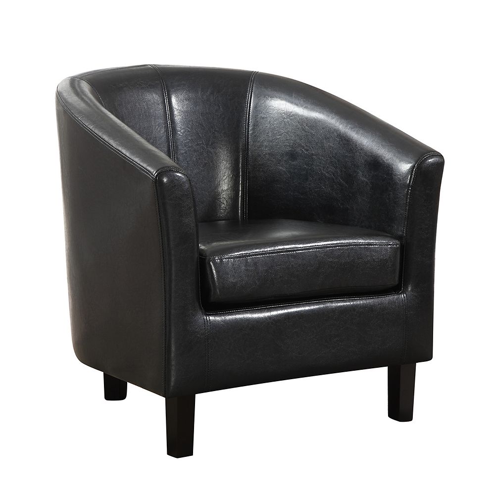 Simpli Home Austin Contemporary Club Faux Leather Accent ...