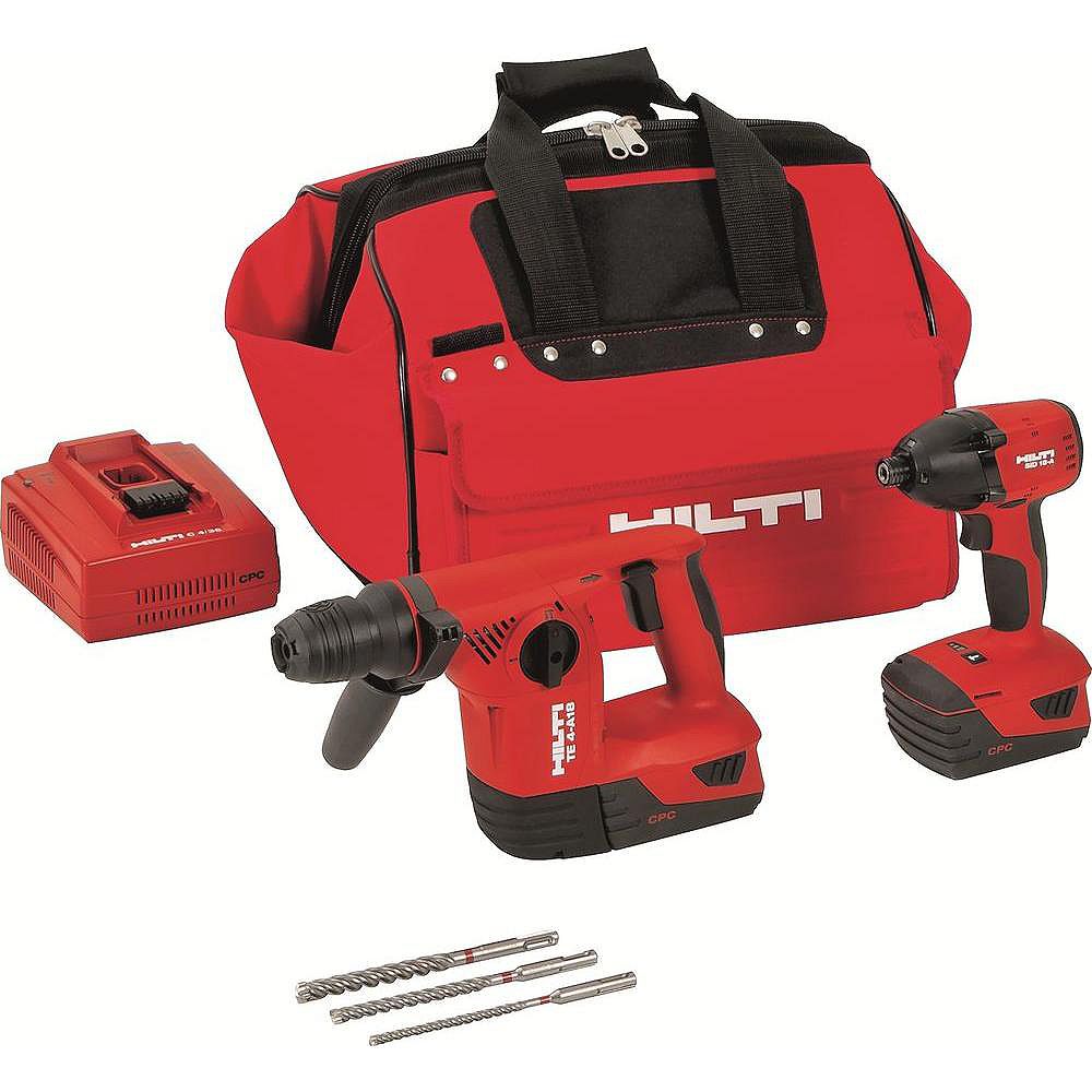 Hilti 18-Volt Lithium-Ion Cordless Rotary Hammer Drill/Impact Driver ...