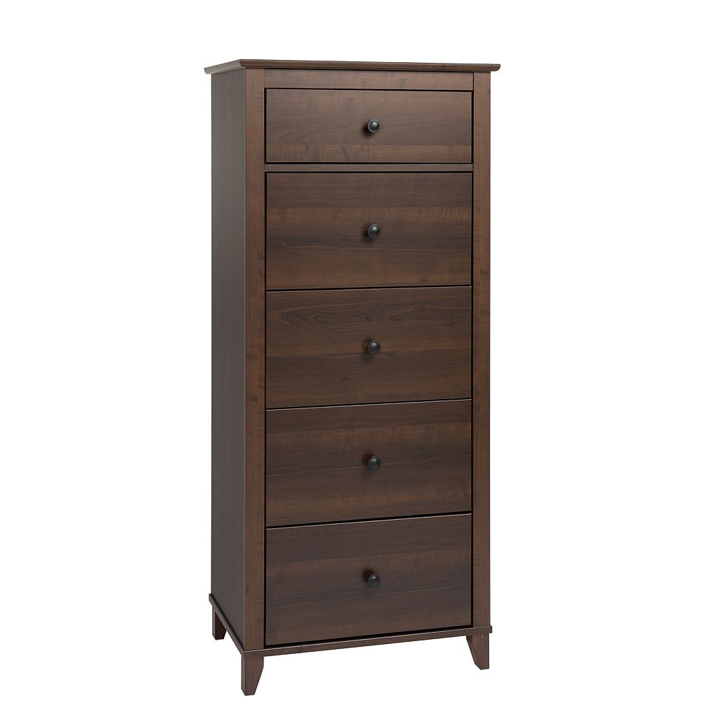 Prepac Yaletown 23 Inch X 52 5 Inch X 17 Inch 5 Drawer Chest In Espresso The Home Depot Canada