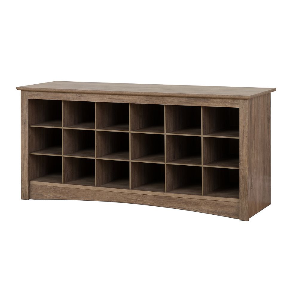 Prepac Shoe Cubby Bench Drifted Gray The Home Depot Canada