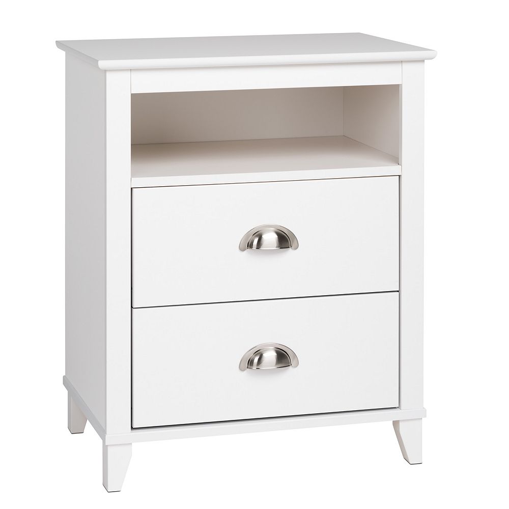 Prepac Yaletown 23 Inch X 28 Inch X 16 Inch 2 Drawer Nightstand In White The Home Depot Canada