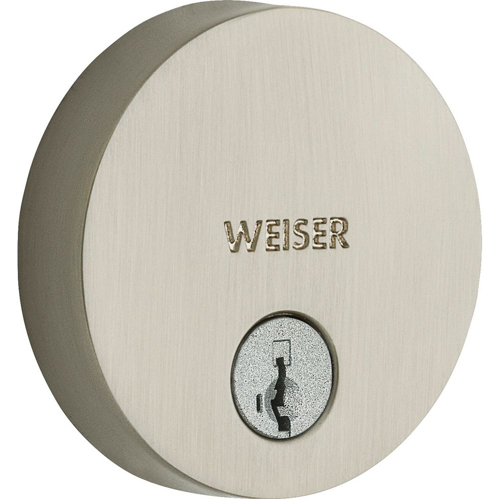 Weiser Low Profile Satin Nickel Single Cylinder Round Deadbolt The