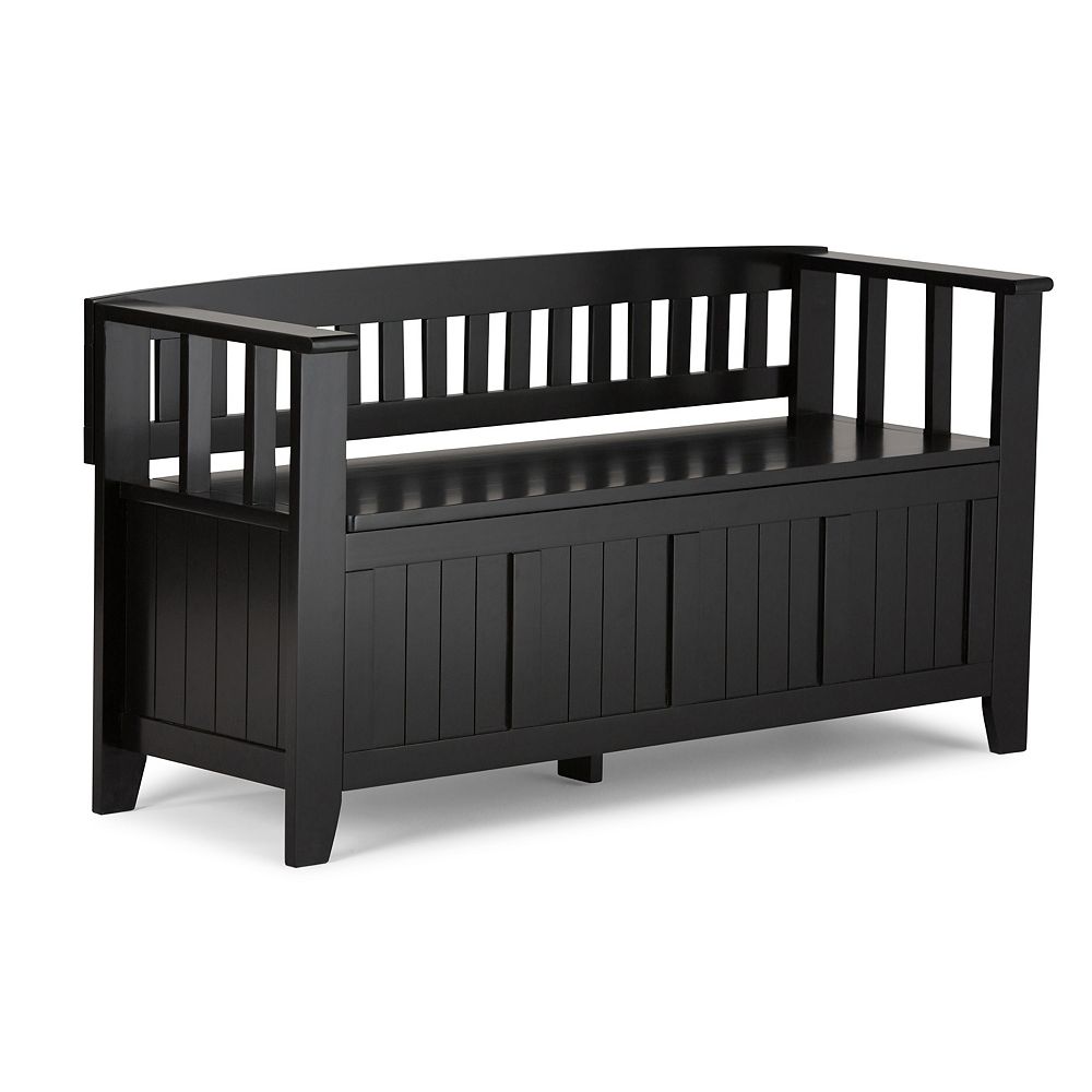 Simpli Home Acadian Entryway Storage Bench The Home Depot Canada