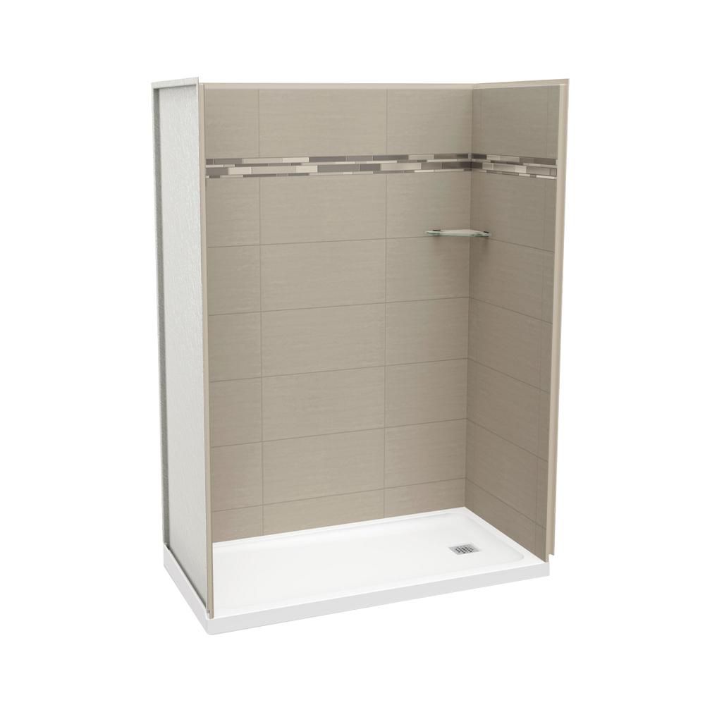 MAAX Utile 60 Inch Origin Greige Right Hand Alcove Shower Kit | The ...