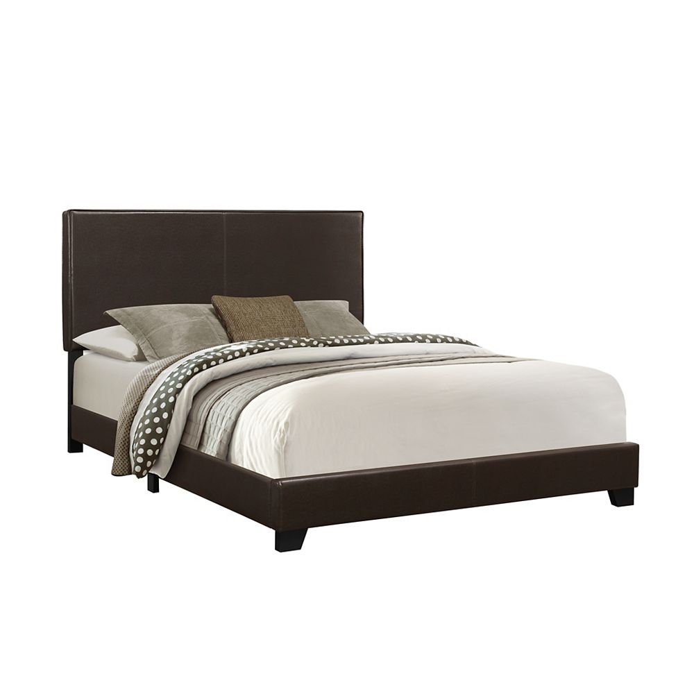 Leather Look Upholstered Bed Frame, Brown Leather Bed Frame
