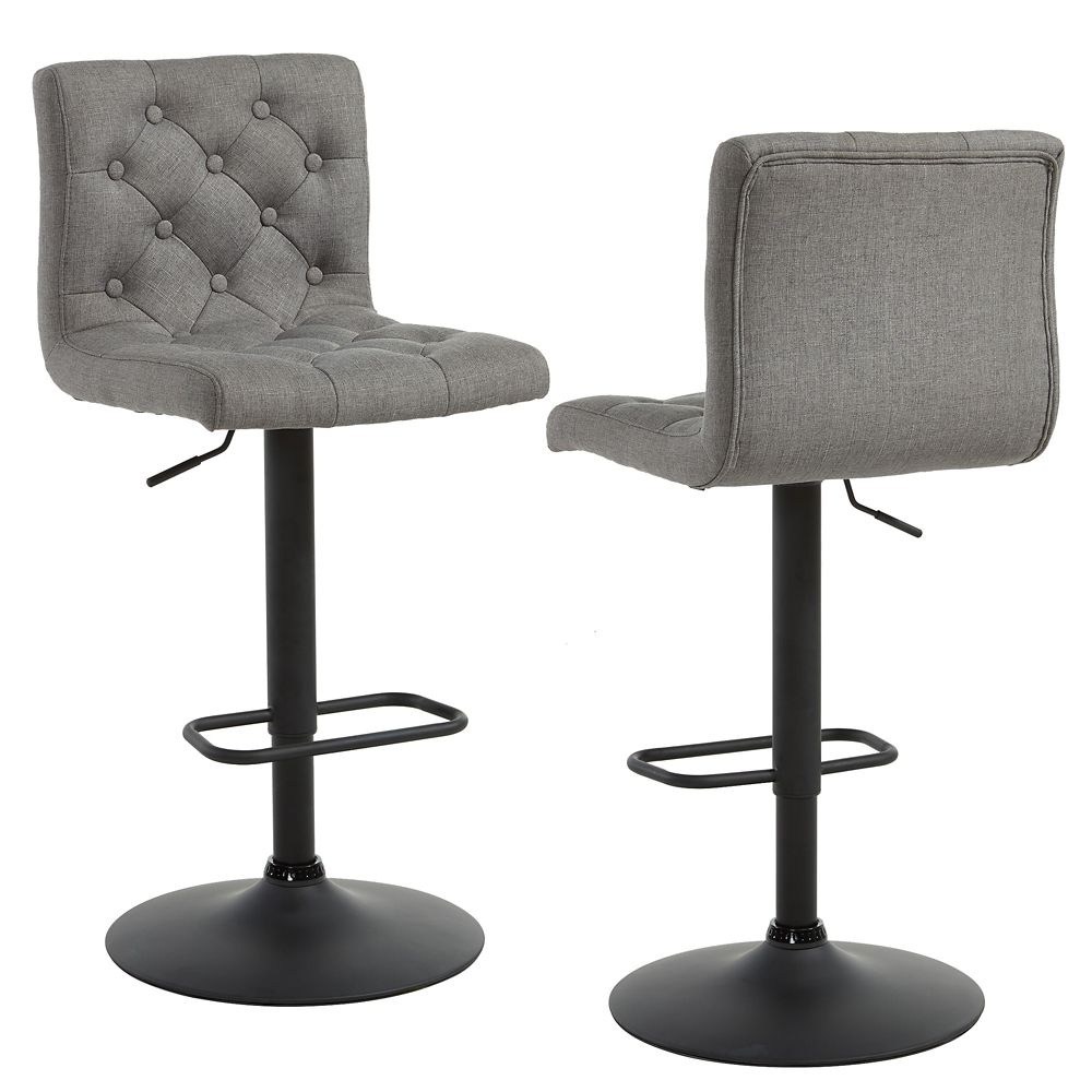 Counter Bar Stools The Home Depot, Linen Swivel Counter Stool In Grey