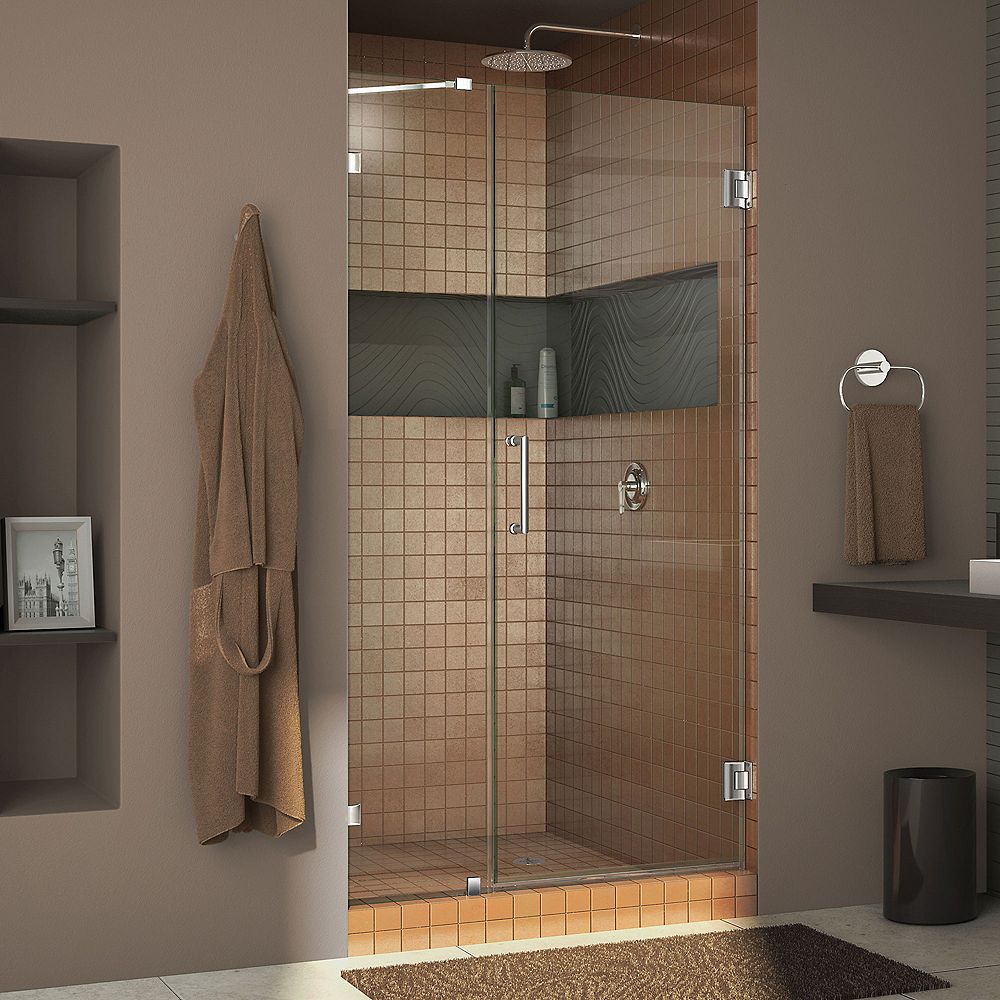 Dreamline Unidoor Lux 42 Inch X 72 Inch Frameless Pivot Shower Door In