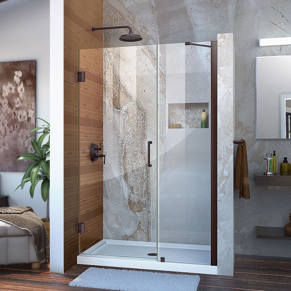 DreamLine Unidoor 43 to 44inch x 72inch Frameless Hinged Pivot Shower