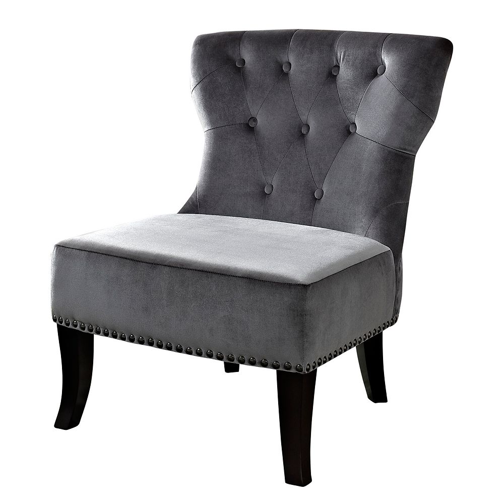 Simpli Home Kitchener Contemporary Occasional Velvet Armless Accent