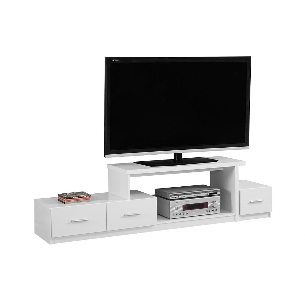 Monarch Specialties Tv Stand 72 Inch L / White The Home Depot Canada