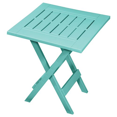 Folding Patio Side Table in Teal