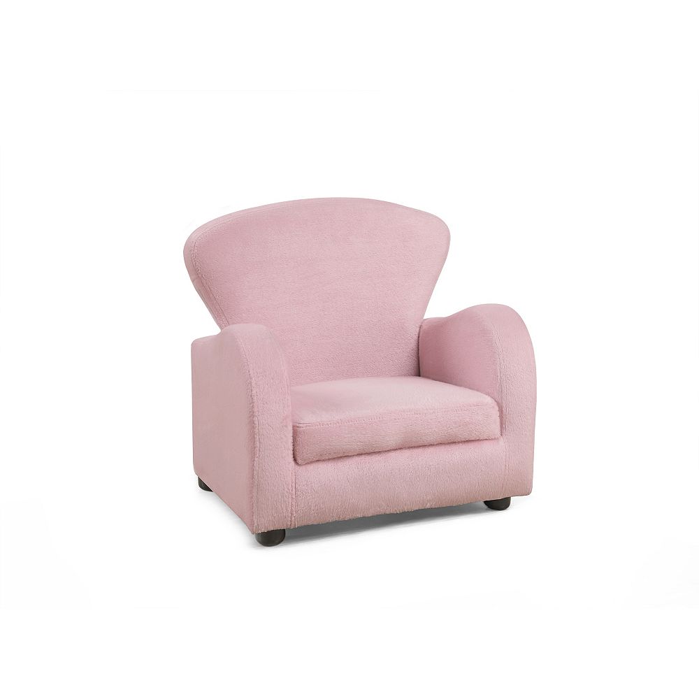 Monarch Specialties Juvenile Chair - Fuzzy Pink Fabric | The Home Depot ...