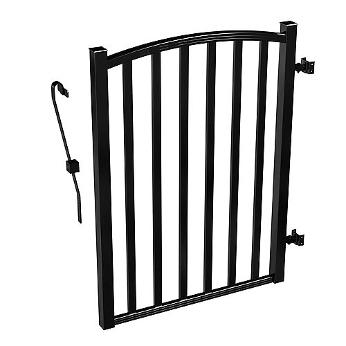 AquatinePLUS 3 ft. W x 4 ft. H Aluminum Yard Gate in Black