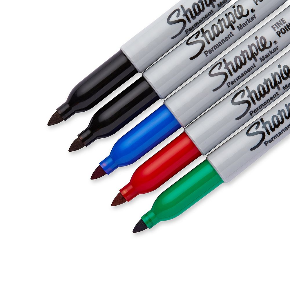 Sharpie Fine Tip, Assorted Permanent Markers, 5/Pack The Home Depot
