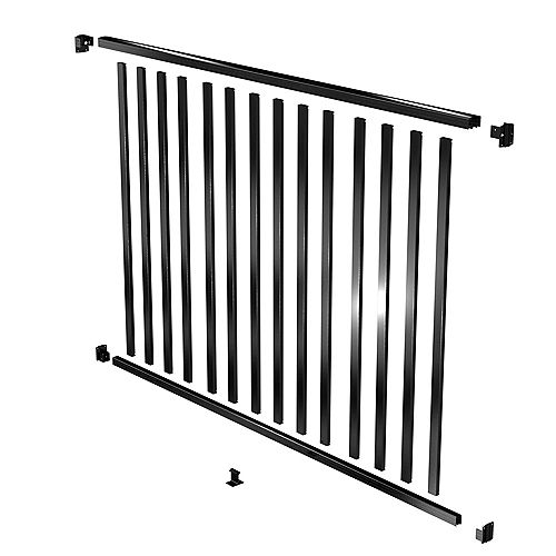 AquatinePLUS 6 ft. W x 4 ft. H Aluminum Pool Fence Rail and Picket Kit in Black