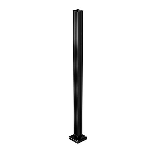 AquatinePLUS 4 ft. Hard Surface Aluminum Pool Fence Post in Black