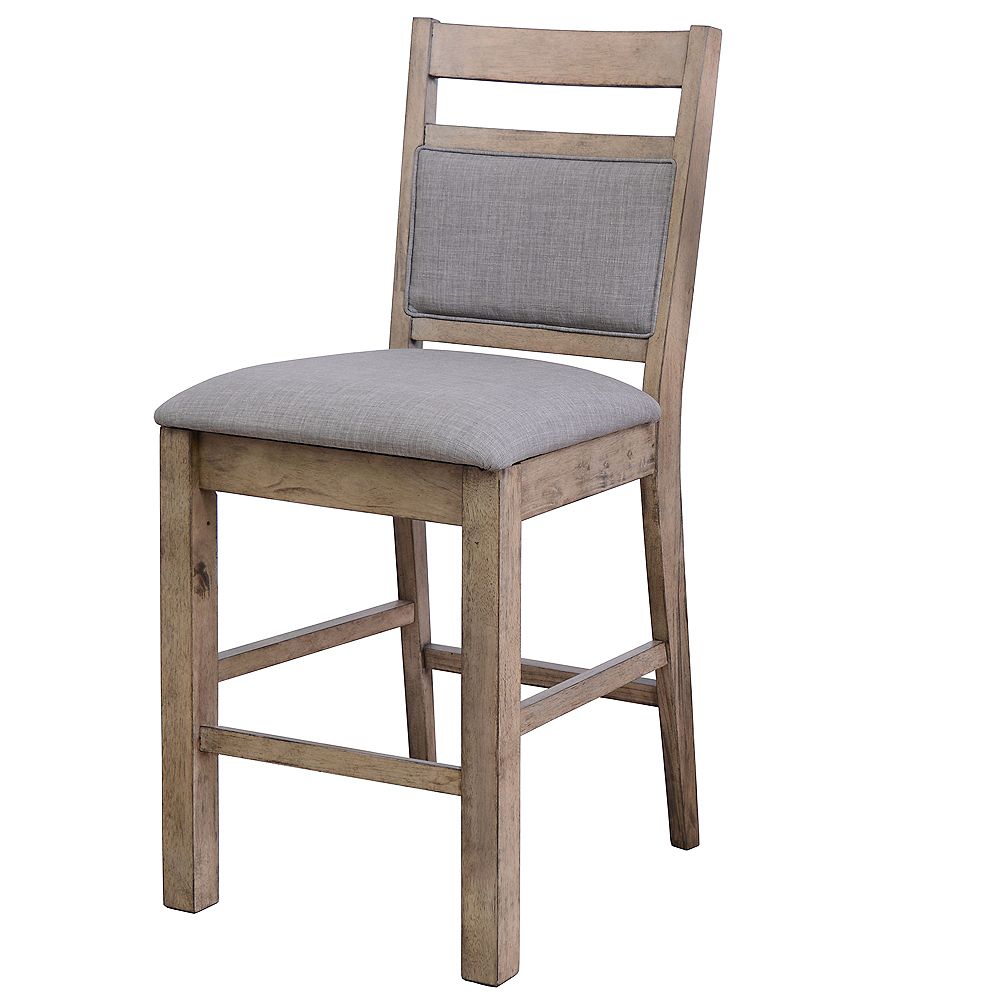 !nspire Melville Solid Wood Grey Parson Armless Bar Stool with Grey