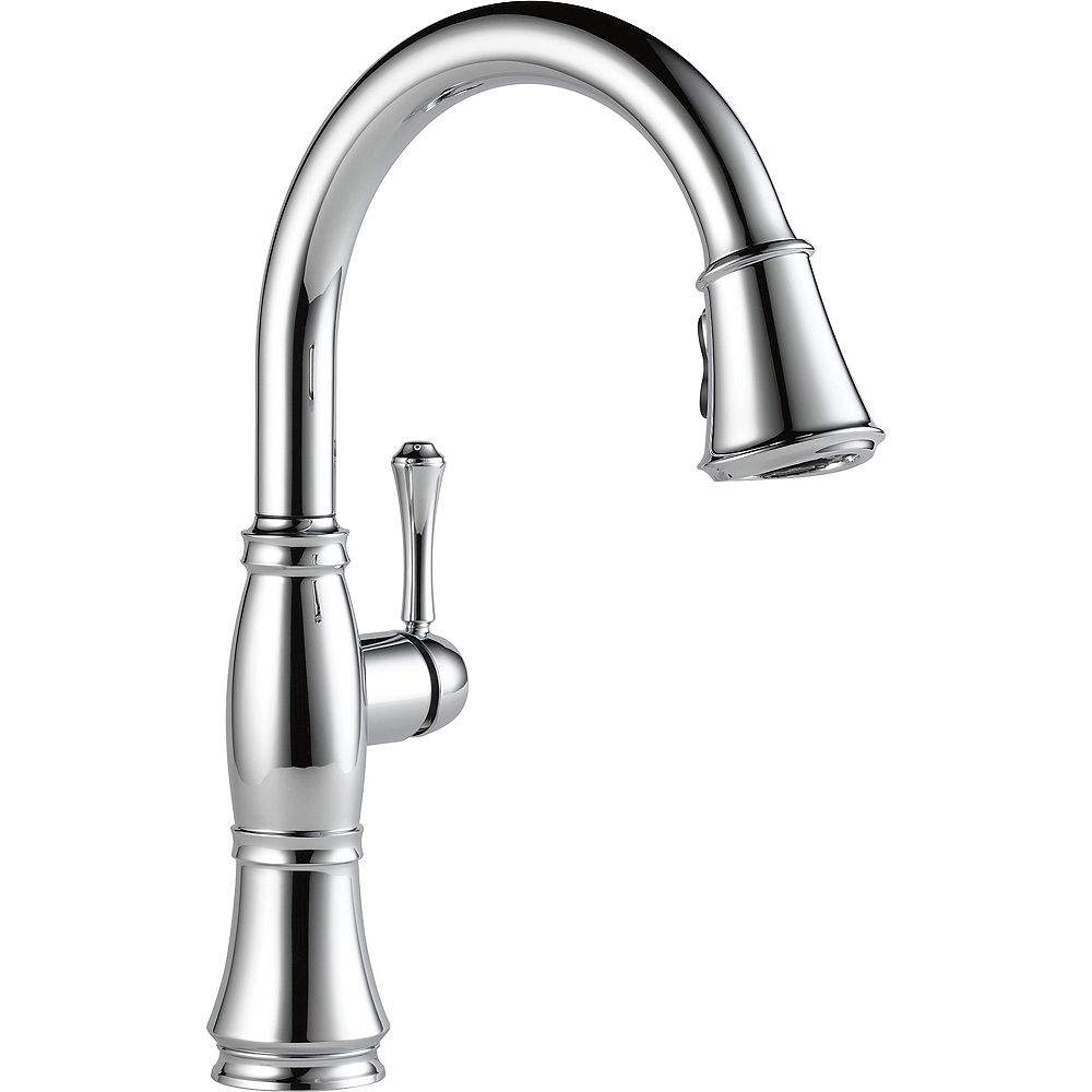 Delta Single Handle Pull Down Kitchen Faucet Chrome The Home Depot Canada
