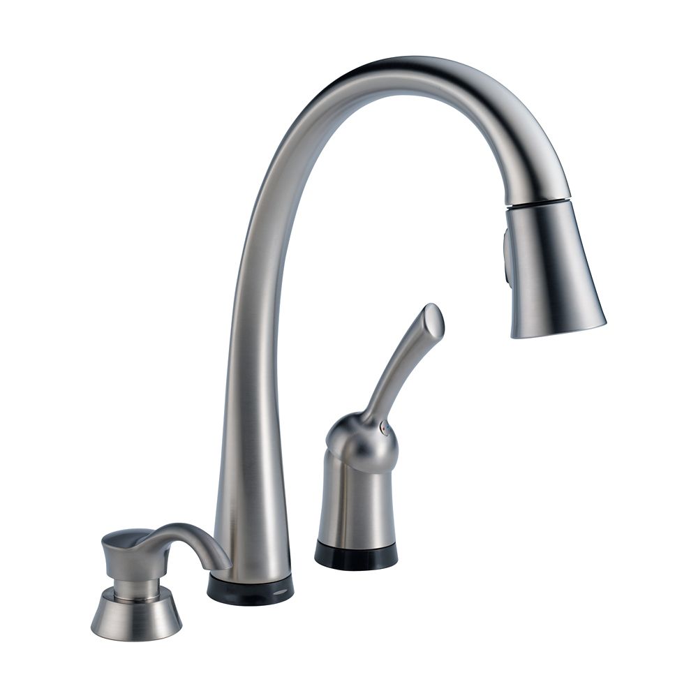 Delta Single Handle Pull Down Kitchen Faucet With Touch2O R Technology   P 1001031114 