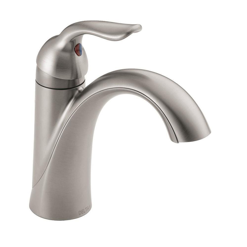 Delta Lahara Single Handle Centerset Lavatory Faucet in Stainless Steel