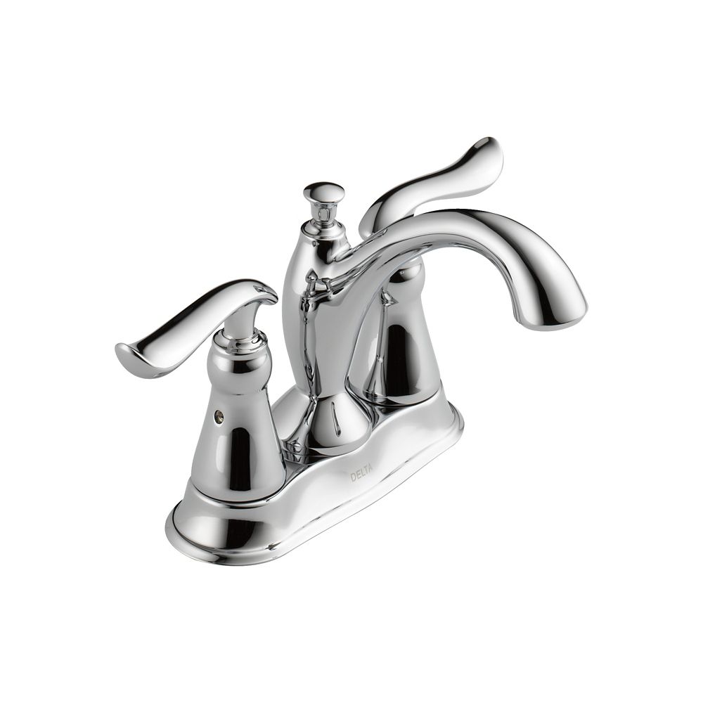 Delta Linden Centerset 4 Inch 2 Handle Mid Arc Bathroom Faucet In   P 1001031368 