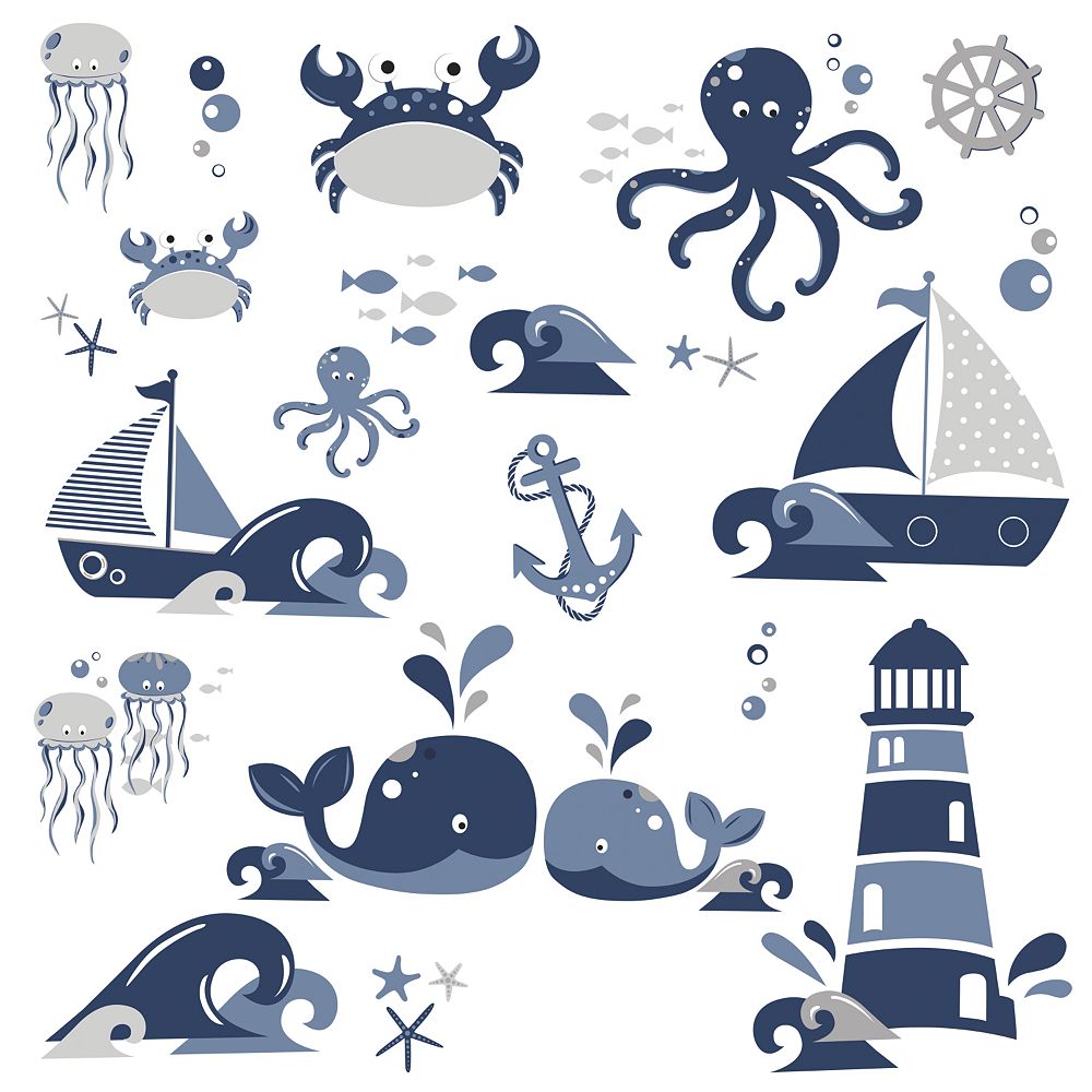 Roommates Nautical Sea Friends Wall Decals The Home Depot Canada