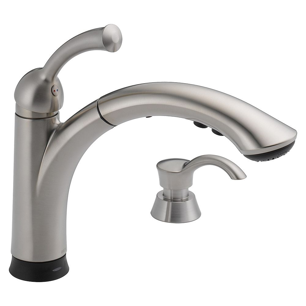 Delta Single Handle Pull-Out Kitchen Faucet with Touch2O(R) Technology Stainless Steel Delta Kitchen Faucets