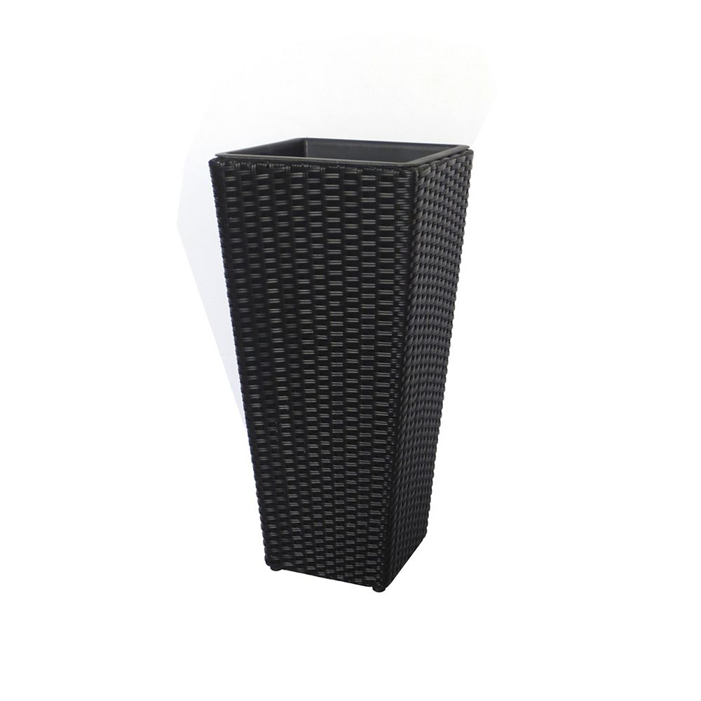 24 Inch Tall Square Wicker Planter, Large Outdoor Planters Canada