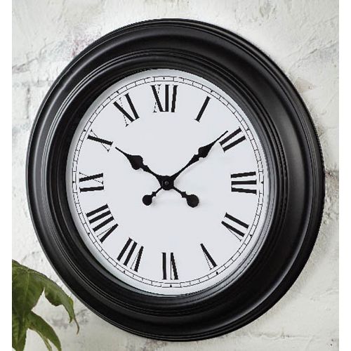 22-inch Roman Numeral Wall Clock with Black Frame