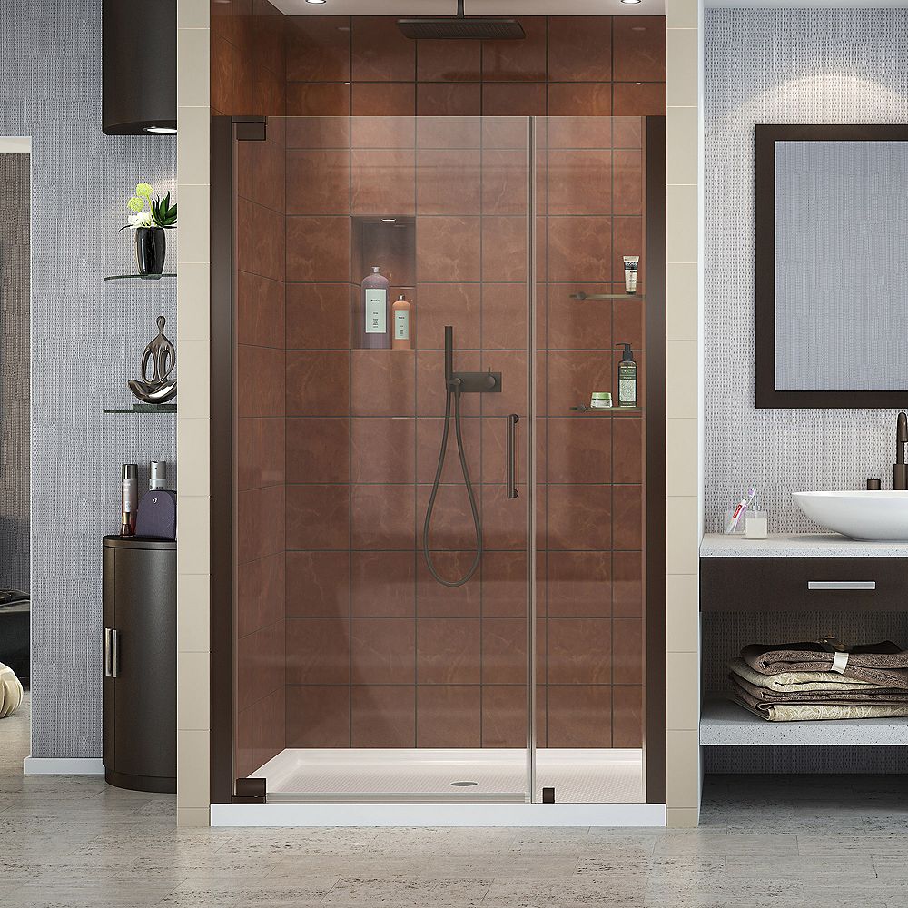 Vigo Pirouette 30 To 36 Inch X 72 Inch Frameless Pivot Shower Door In Chrome With Clear Gl The Home Depot Canada