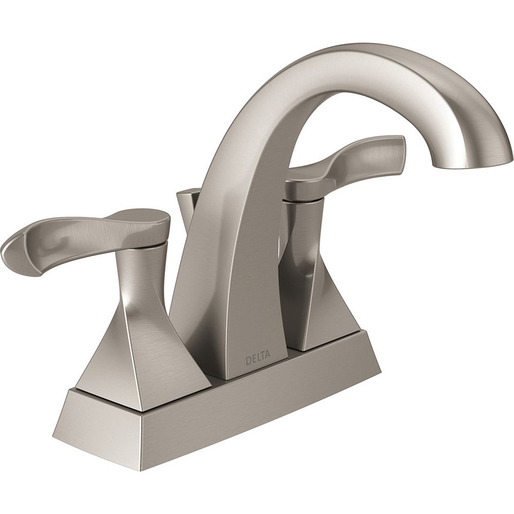 Delta Everly 4 Inch Centreset 2 Handle Bathroom Faucet In Spotshield Brushed Nickel The Home Depot Canada