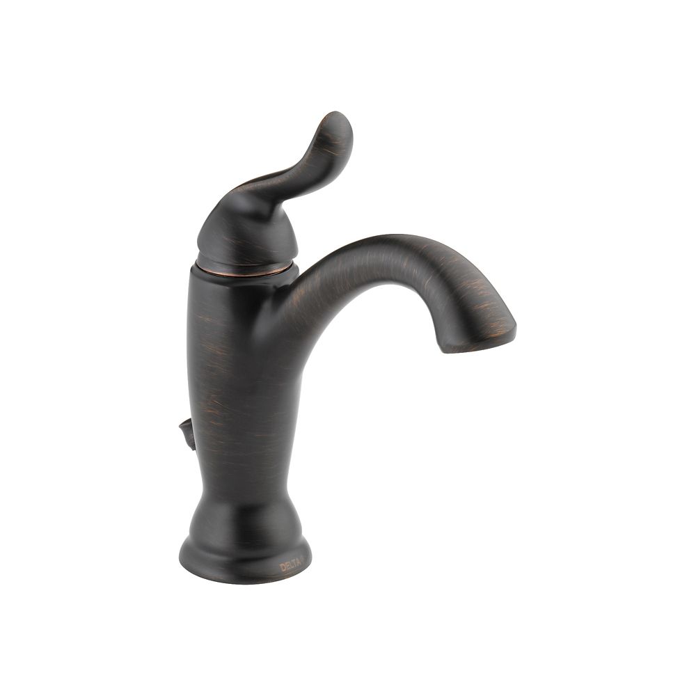 Delta Linden Single Hole 1 Handle Mid Arc Bathroom Faucet In Bronze   P 1001036279 