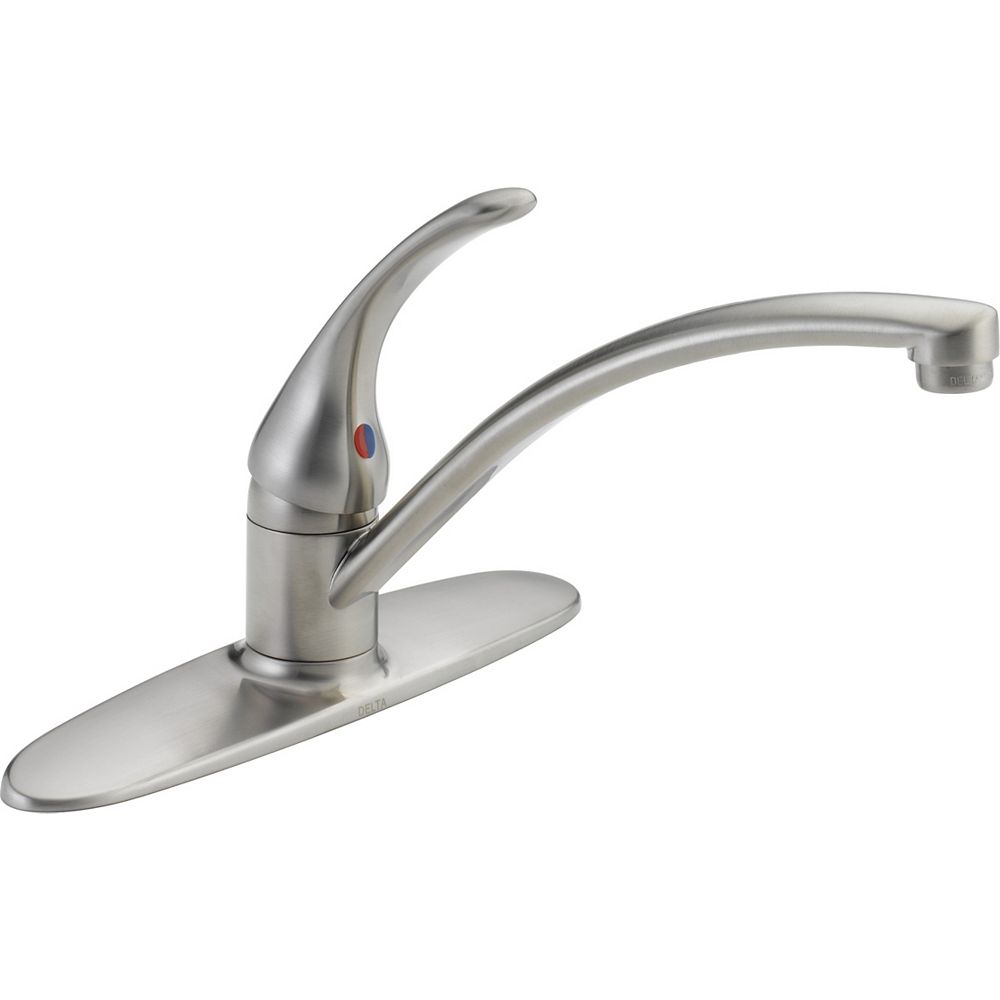 Delta Single Handle High Arc Kitchen Faucet In Stainless Steel The Home Depot Canada