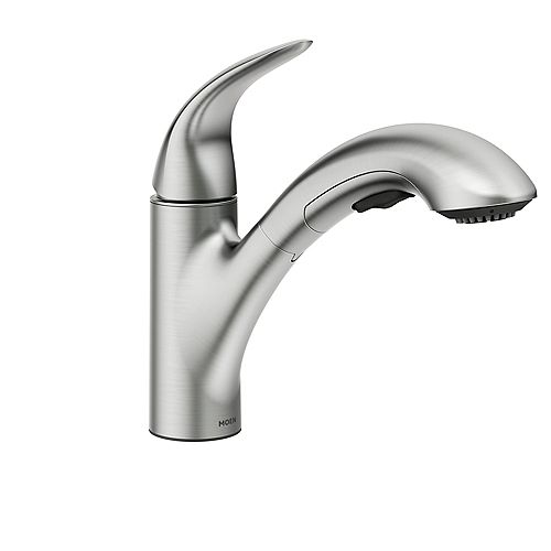 Moen Stainless Steel Pull Out Faucets Kitchen Bar Faucets The Home Depot Canada
