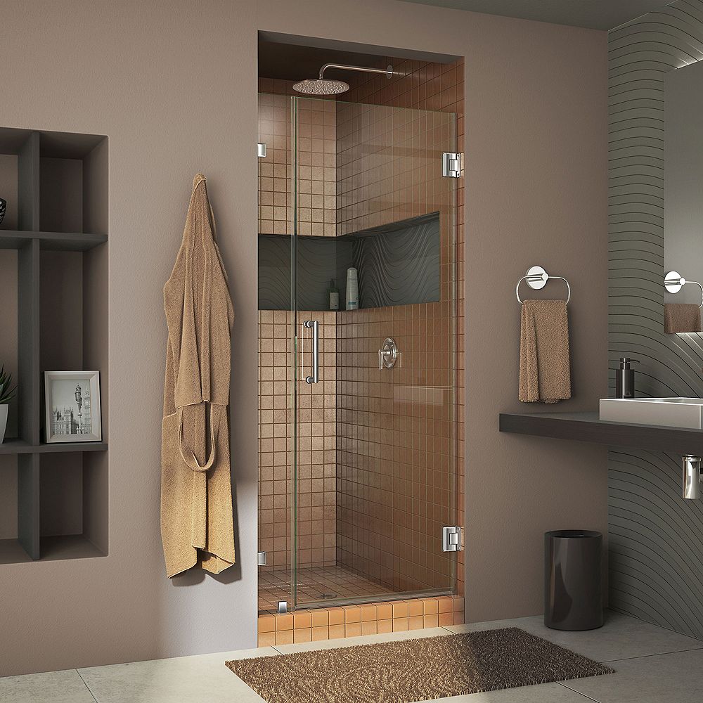 DreamLine Unidoor Lux 29inch x 72inch Frameless Hinge Shower Door in