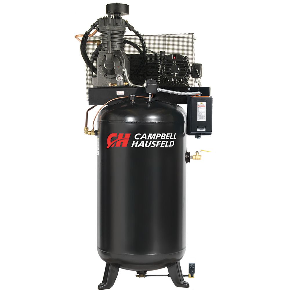 Campbell Hausfeld Air Compressor, 80 Gallon Fully Packaged 17.2CFM 5HP ...