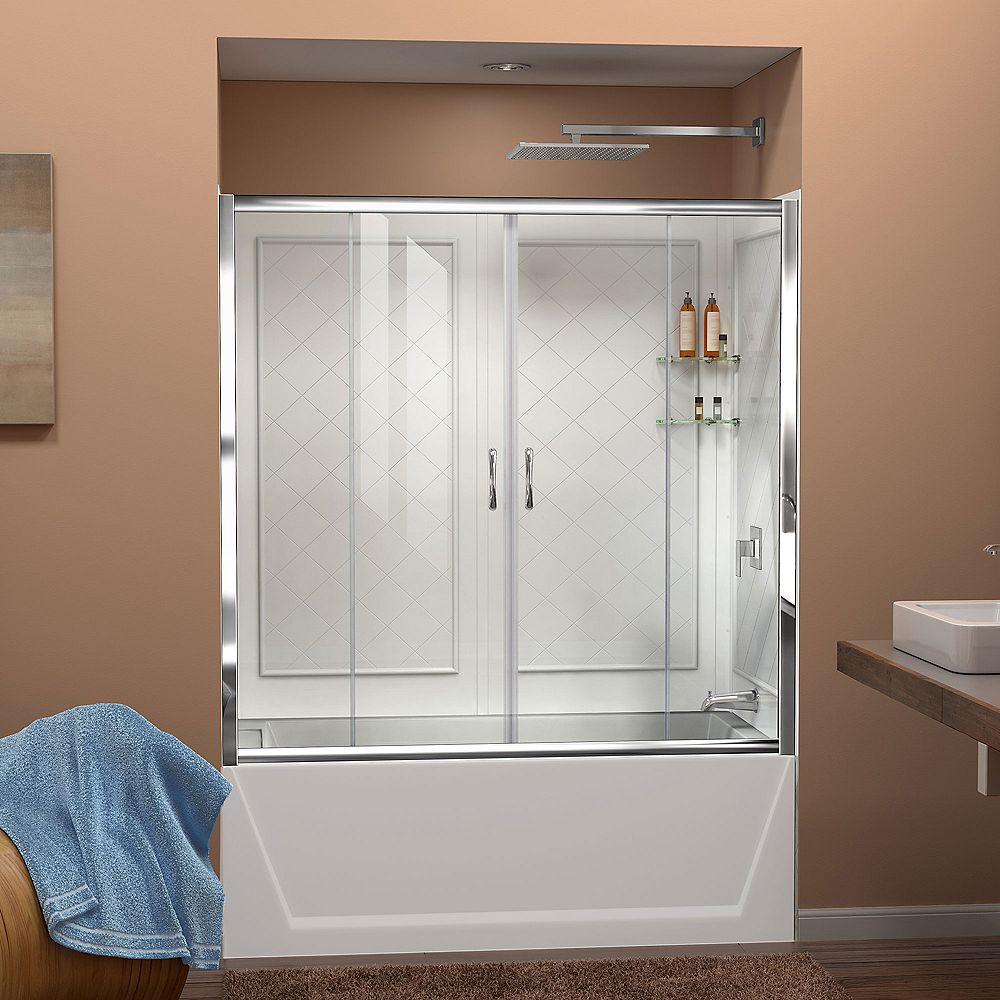 DreamLine Visions 60-inch x 60-inch Framed Sliding Tub/Shower Door in ...