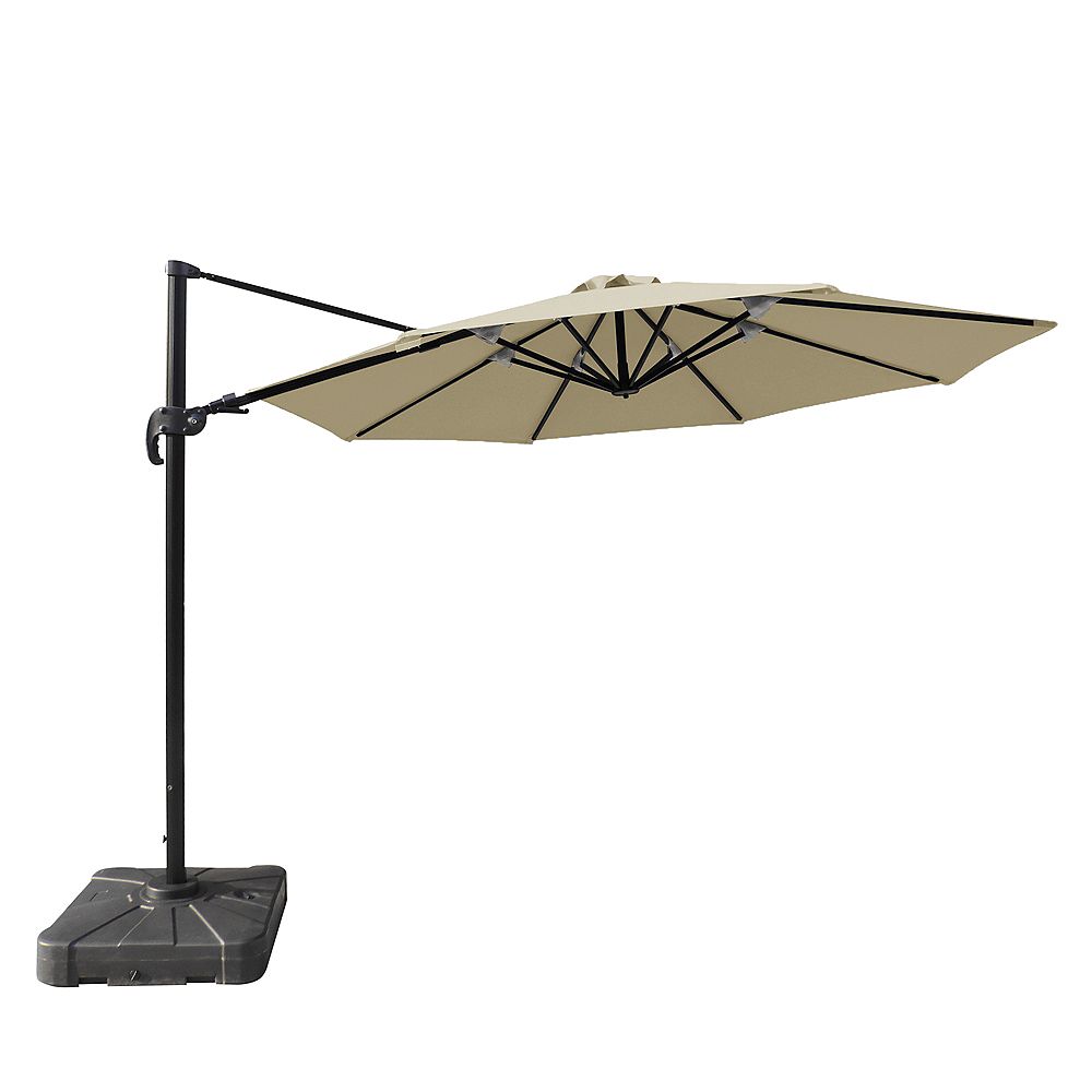 Island Umbrella Freeport 11 Ft Octagonal Cantilever Sunbrella Acrylic Patio Umbrella In B The Home Depot Canada