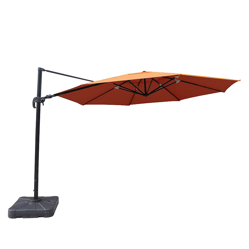 Island Umbrella Victoria 13 Ft Octagonal Cantilever Sunbrella Acrylic Patio Umbrella In T The Home Depot Canada