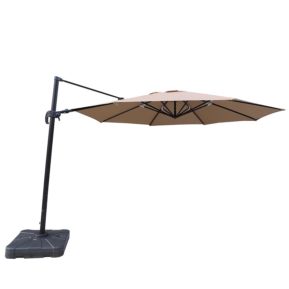 Island Umbrella Victoria 13 Ft Octagonal Cantilever Sunbrella Acrylic Patio Umbrella In S The Home Depot Canada