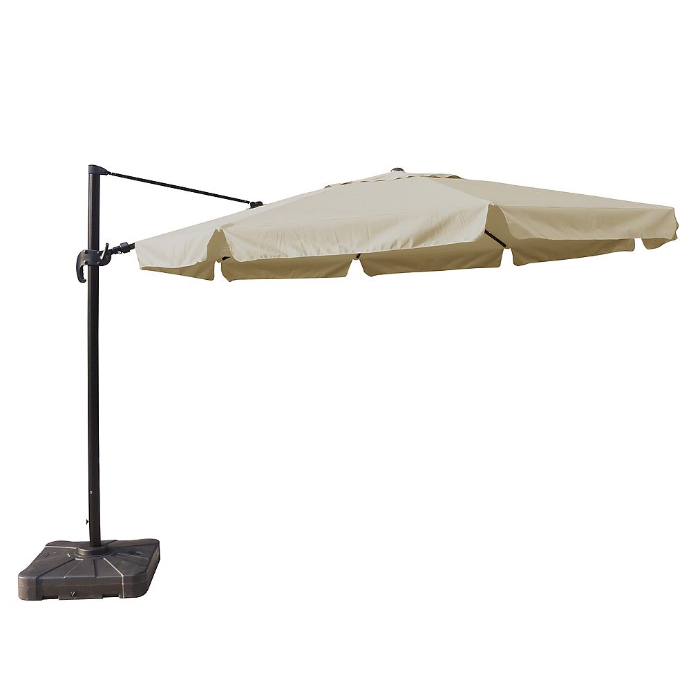 Island Umbrella Victoria 13 Ft Octagonal Cantilever Sunbrella Acrylic Patio Umbrella With The Home Depot Canada