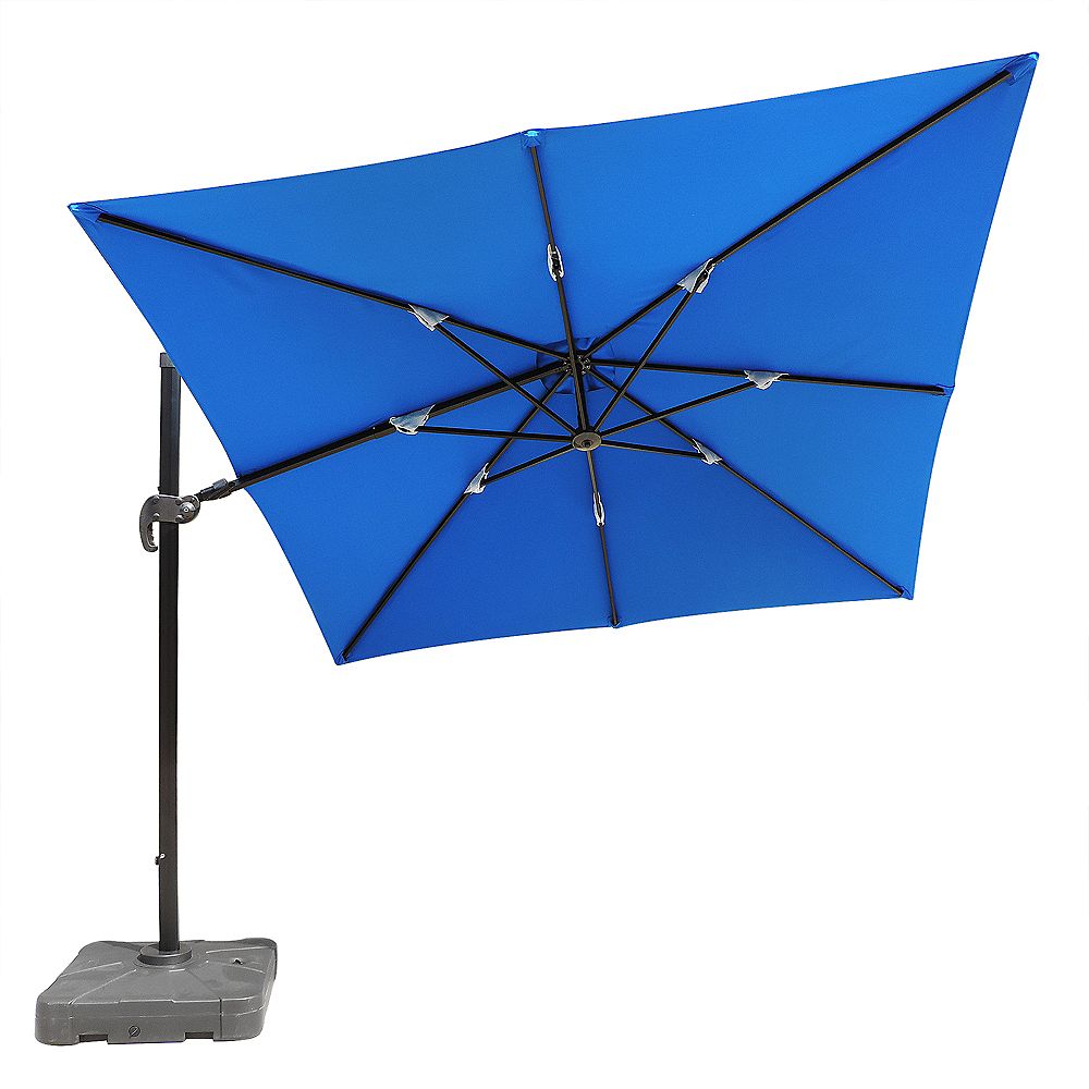 Island Umbrella Santorini Ii 10 Ft Square Cantilever Sunbrella Acrylic Patio Umbrella In The Home Depot Canada