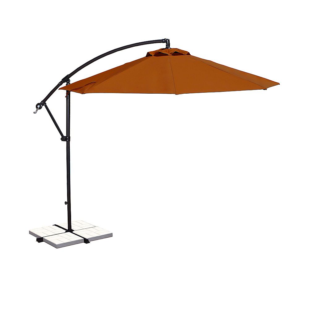 Island Umbrella Santiago 10 Ft Octagonal Cantilever Patio Umbrella In Terra Cotta Olefin The Home Depot Canada