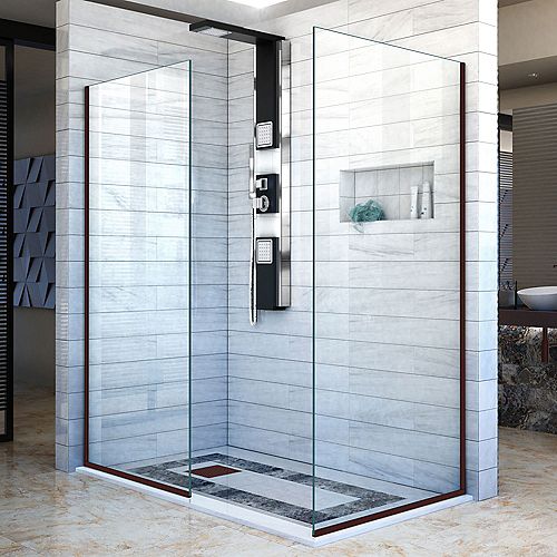 Linea 30-inch x 72-inch and 34-inch x 72-inch Semi-Frameless Shower Door in Oil Rubbed Bronze