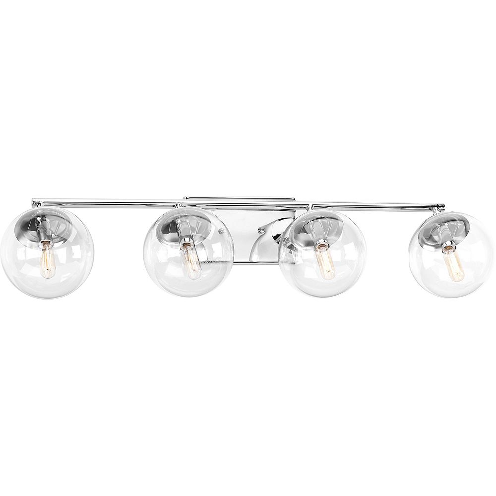 Progress Lighting Mod Collection 4 Light Polished Chrome Vanity Light Fixture The Home Depot Canada