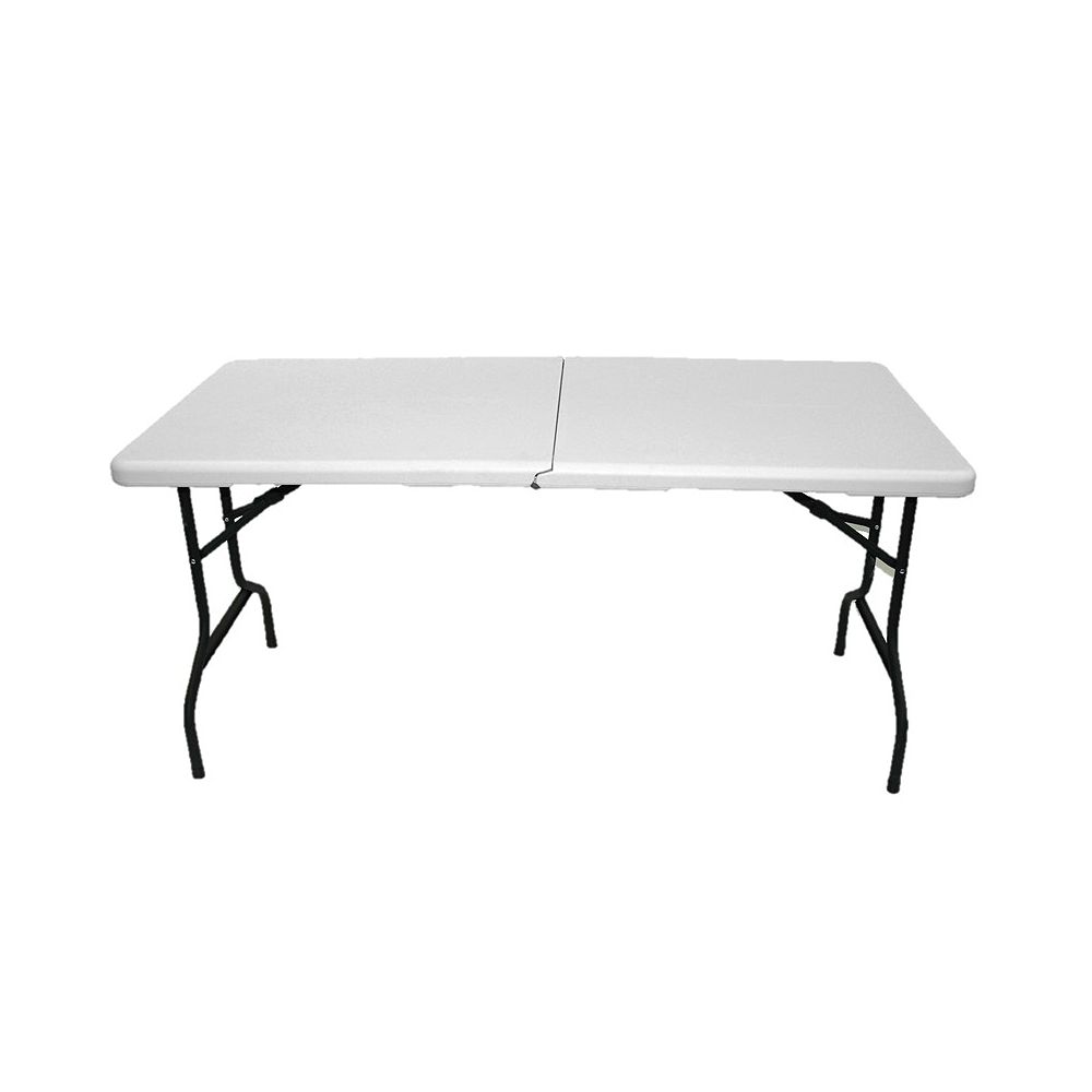 Gsc 5 Ft Indoor Outdoor Centre Folding Table With Wheels The Home Depot Canada