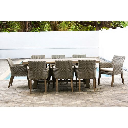 Wicker Rattan Dining Sets Patio The Home Depot Canada - Rattan Patio Dining Set Canada