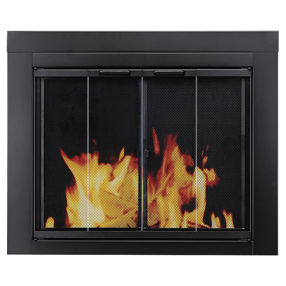 Pleasant Hearth Ascot Large Glass Fireplace Doors The Home Depot Canada Glass Fireplace Doors, How To Replace Fireplace Screen Doors