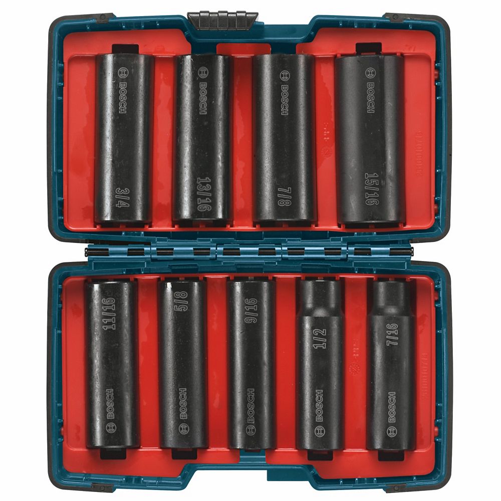 Bosch 9Piece Impact Tough Socket Set for 1/2 Inch Drive The Home