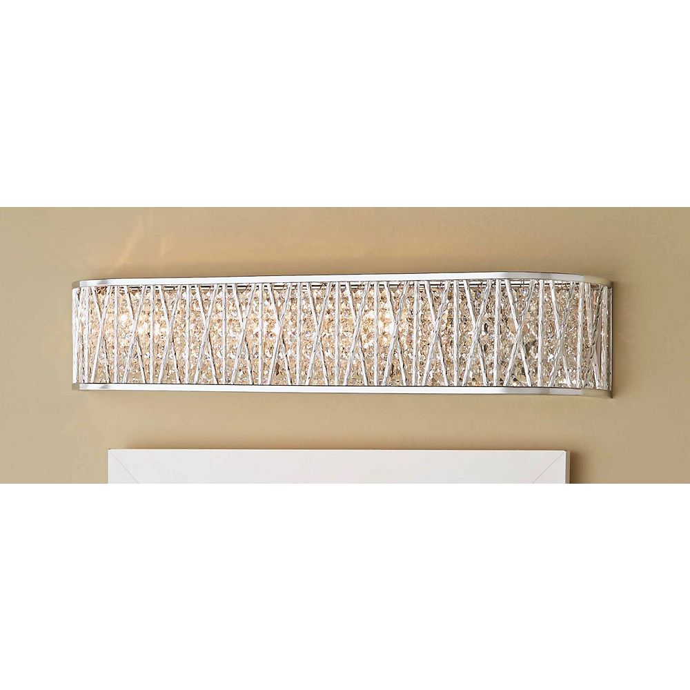 Home Decorators Collection Saynsberry 4 Light Polished Chrome Vanity Light With Crystal Sh The Home Depot Canada Home Decorators Collection Saynsberry 4 Light Polished Chrome Vanity Light With Crystal Sh The Home Depot Canada